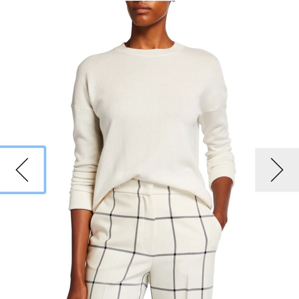 Theory Karenia crew neck cashmere sweater small in Ivory